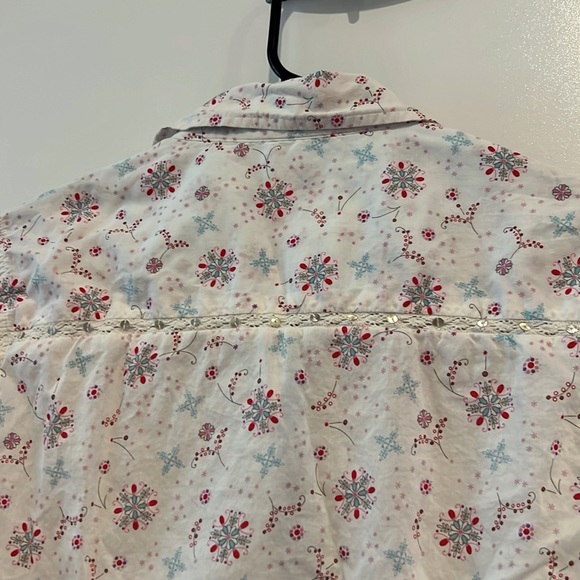 Twenty X Tailored White floral With Sequin Detail button up shirt size M - Picture 5 of 6